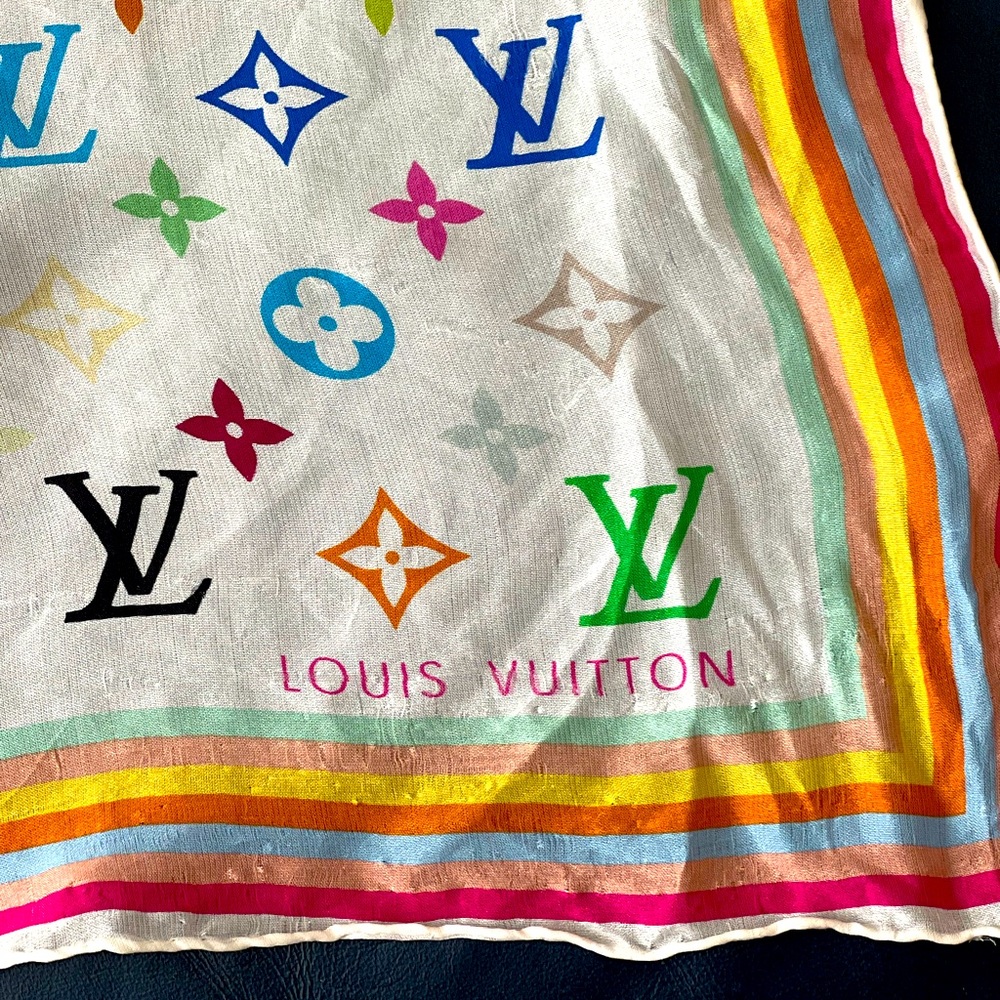LV Multicolored Monogram Scarf